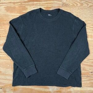 dark grey gap knit thermal sweater‎